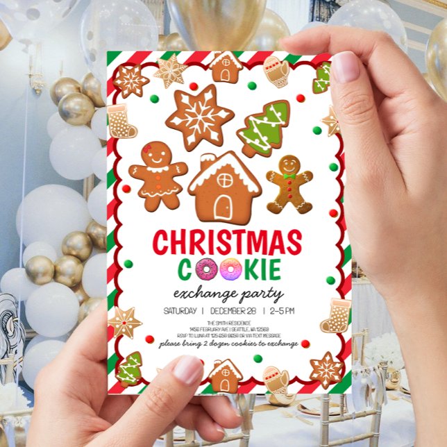Invitation de fête de décoration de biscuits de No (Créateur téléchargé)