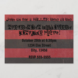 Invitation de fête de déguisement d'Halloween Fred