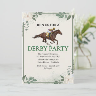 Invitation de fête de Derby de course de chevaux J