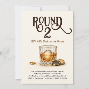 Invitation de fête de divorce au Whiskey Round 2 P