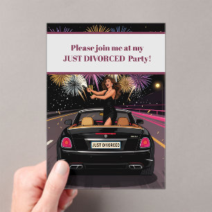 Invitation de fête de divorce célébration Juste Di