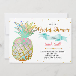 Invitation de fête de douche de mariée à l'ananas