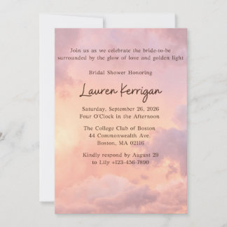 Invitation de Fête de Fiançailles à l'Heure Dorée