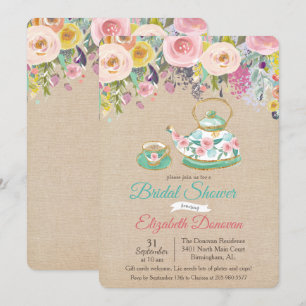 Invitation de Fête de Fiançailles Aquarelle Floral