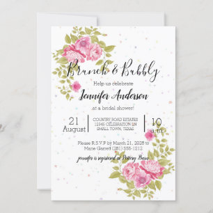 Invitation de Fête de Fiançailles avec Confettis d