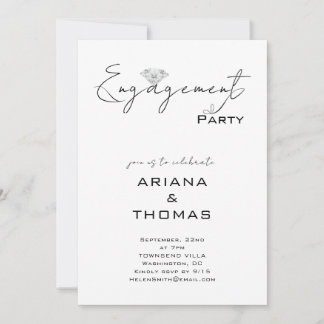 Invitation de fête de fiançailles avec un script m