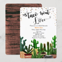 Invitation de Fête de Fiançailles Cactus 'Taco à p