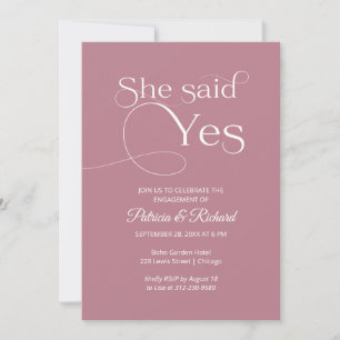 Invitation de fête de fiançailles Chic Elle a dit 