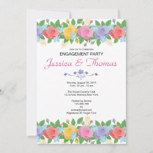 Invitation de fête de fiançailles de mariage roman