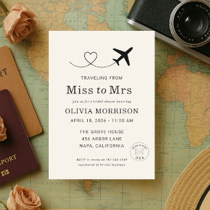 Invitation de Fête de Fiançailles « De Miss à Mrs 