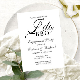 Invitation de fête de fiançailles Elegant I DO BBQ