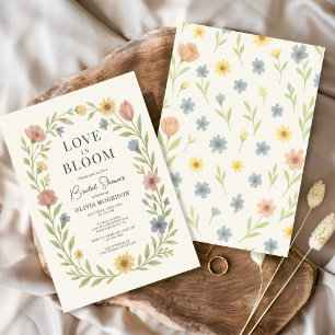 Invitation de Fête de Fiançailles Florale Love In