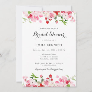 Invitation de Fête de Fiançailles Florale Rose Rou