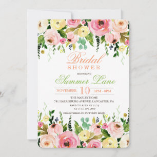 Invitation de Fête de Fiançailles Florale Rustique