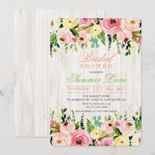 Invitation de Fête de Fiançailles Florale Rustique