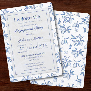 Invitation de fête de fiançailles La Dolce Vita   