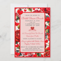 Invitation de Fête de Fiançailles Rose Reine de Cœ