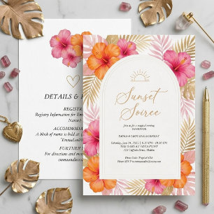 Invitation de fête de fiançailles Tropical Sunset