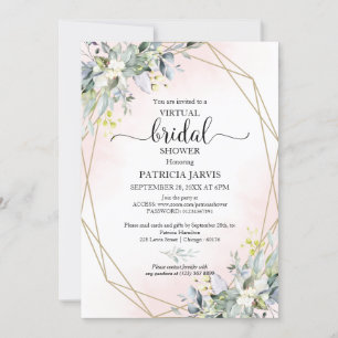 Invitation de Fête de Fiançailles Virtuelle Géomét