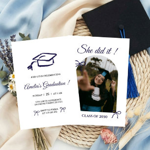 Invitation de fête de fin d'études à l'arc dessiné