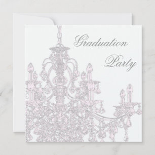 Invitation de fête de fin d'études à lustre rose