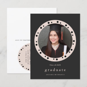 Invitation de fête de fin d'études avec cadre phot