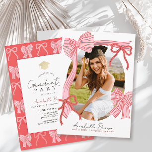 Invitation de fête de fin d'études avec photo de n