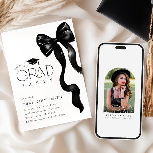 Invitation de fête de fin d'études avec photo et n