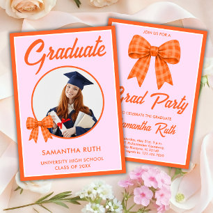Invitation de fête de fin d'études avec ruban à ca