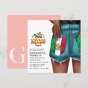 Invitation de fête de fin d'études de fille en den