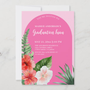 Invitation de fête de fin d'études florale tropica