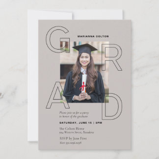Invitation de fête de fin d'études moderne avec ph