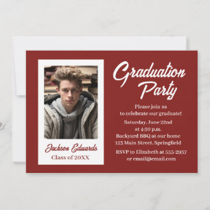 Invitation de fête de fin d'études simple photo ro