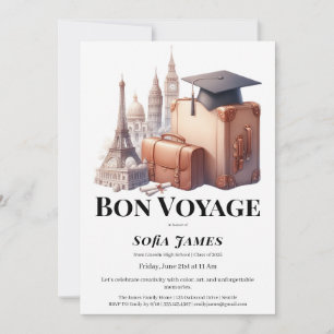 Invitation de fête de fin d'études sur le thème du