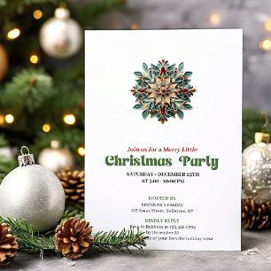 Invitation de fête de flocon de neige de Noël vict