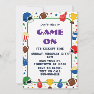 Invitation de fête de football modifiable 2026