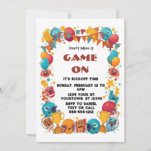 Invitation de fête de football modifiable 2026