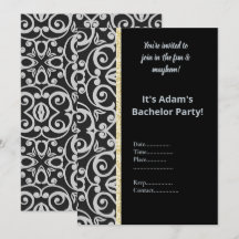 INVITATION DE FÊTE DE GARÇON D'HONNEUR MOTIF GRIS 