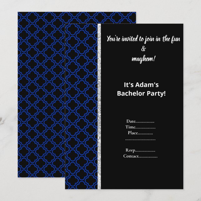 INVITATION DE FÊTE DE GARÇON MANQUANT À L'APPEL AV (Devant / Derrière)