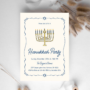 Invitation de fête de Hanukkah au dessin fantaisis