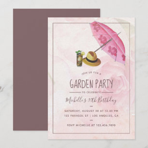Invitation de fête de jardin rétro vintage