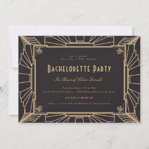 Invitation de fête de jeune fille de style Art déc