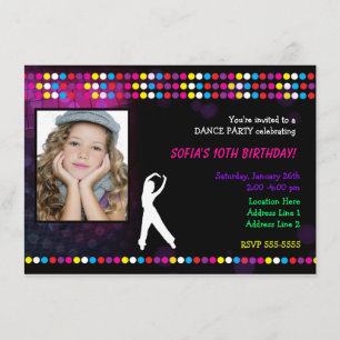 Invitation de fête de Just Dance Party Disco Ball 