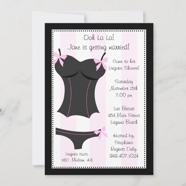 Invitation de Fête de la mariée (Devant)