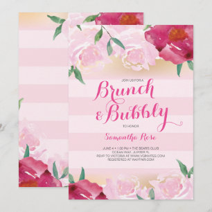Invitation de Fête de la mariée, brunch et fleurs