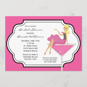 Invitation de Fête de la mariée de cocktail