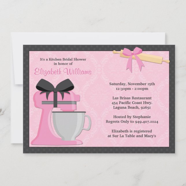 Invitation de Fête de la mariée de cuisine (Devant)