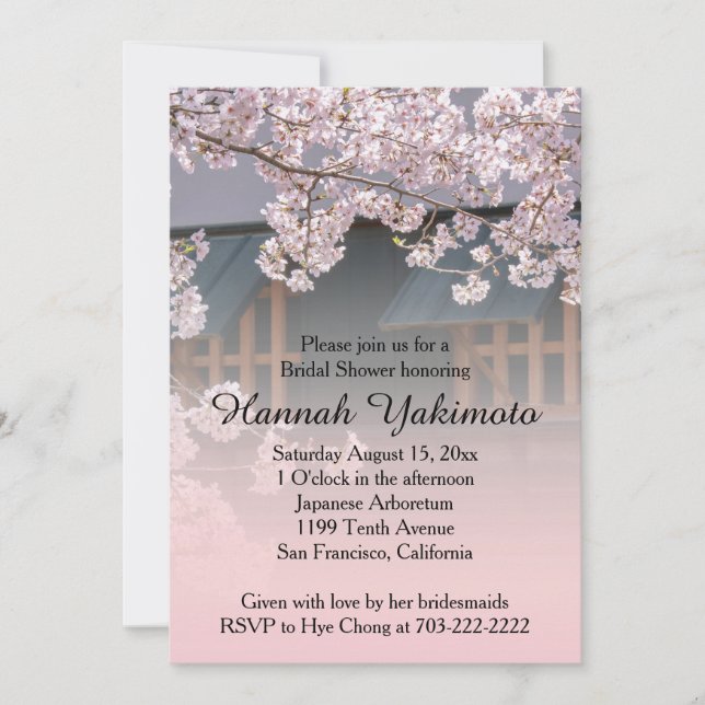 Invitation de Fête de la mariée de fleurs de (Devant)