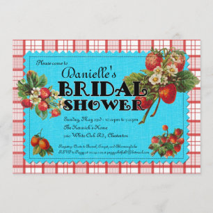Invitation de Fête de la mariée de fraise