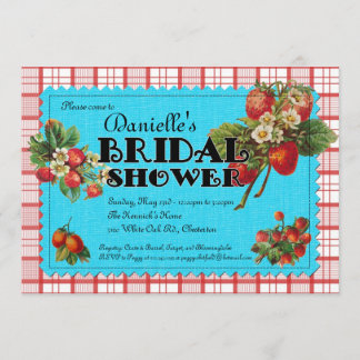 Invitation de Fête de la mariée de fraise